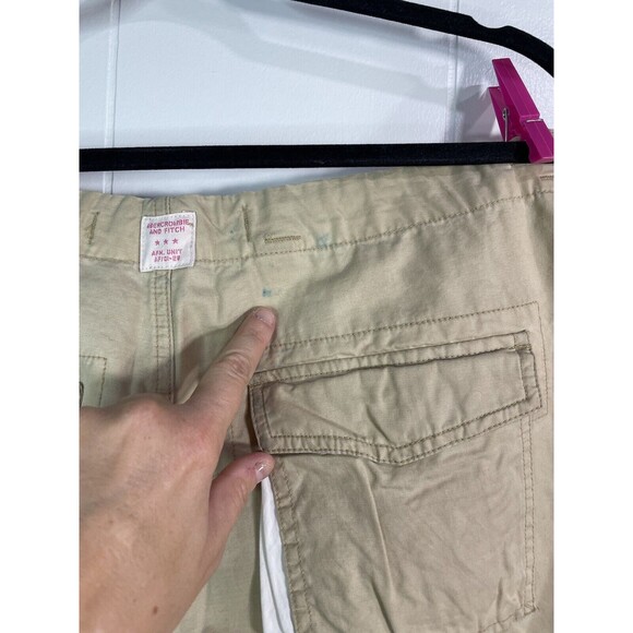 Abercrombie & Fitch Pants Womens Medium Baggy Beige Pants Ankle Ties Y2K - Picture 8 of 12